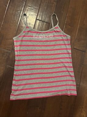 Bebe Pink & Gray Tank Top - Size L